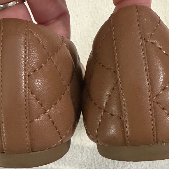Tory Burch Benton 2 Quilted Ballet Flat - Royal Tan/Gold, Size 7 Nappa Leather - Picture 6 of 9